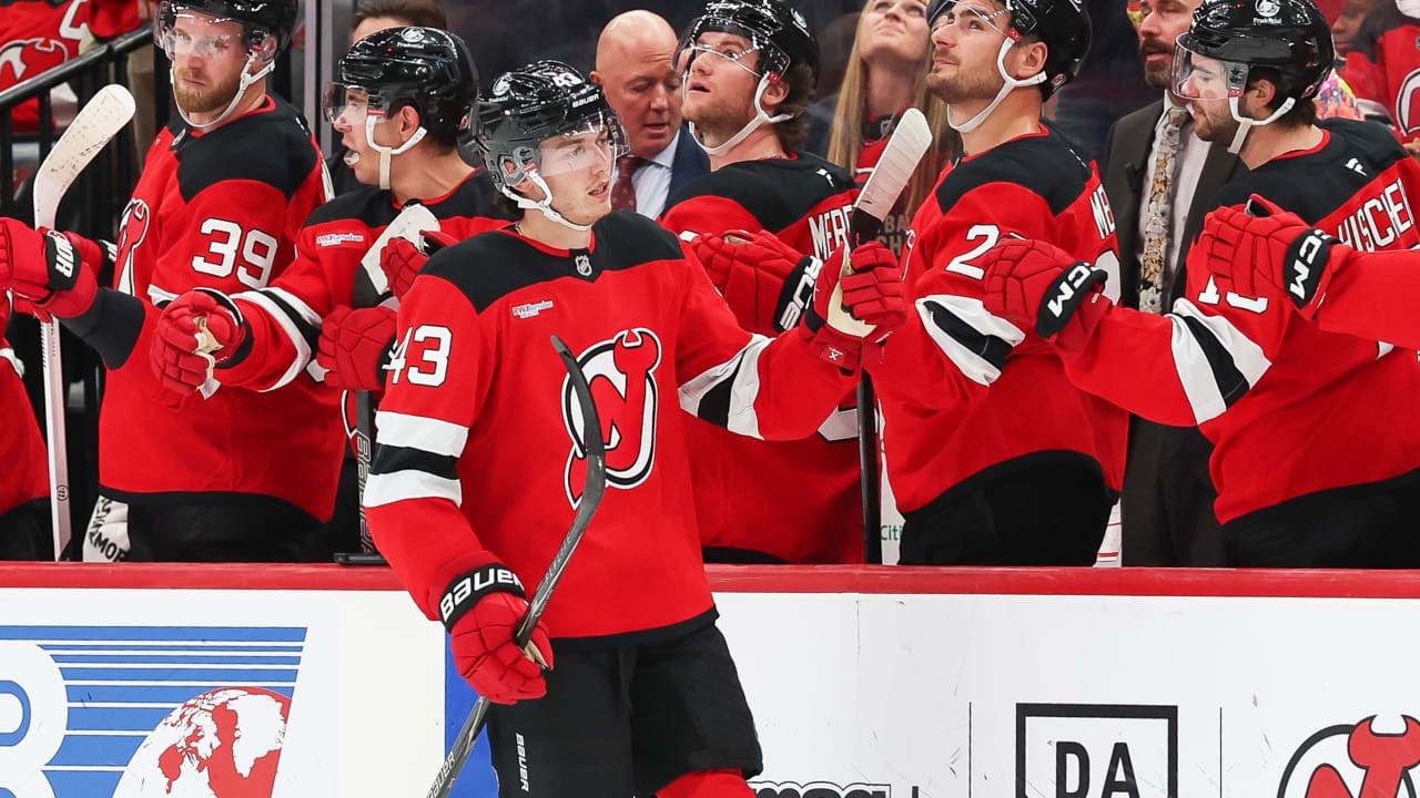 Luke Hughes nets two as New Jersey Devils crush New York Rangers 7-1 in Newark