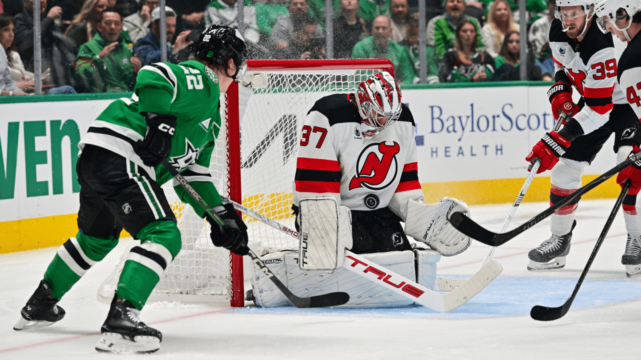 Connor Hellebuyck makes Devils debut, New Jersey tops Dallas Stars 5-1 at American Airlines Center