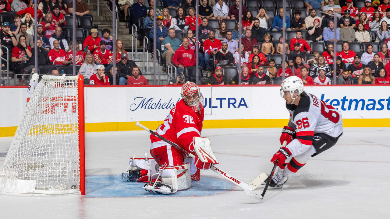 Jack Hughes scores OT breakaway as Devils defeat Red Wings 5-4 at Little Caesars Arena