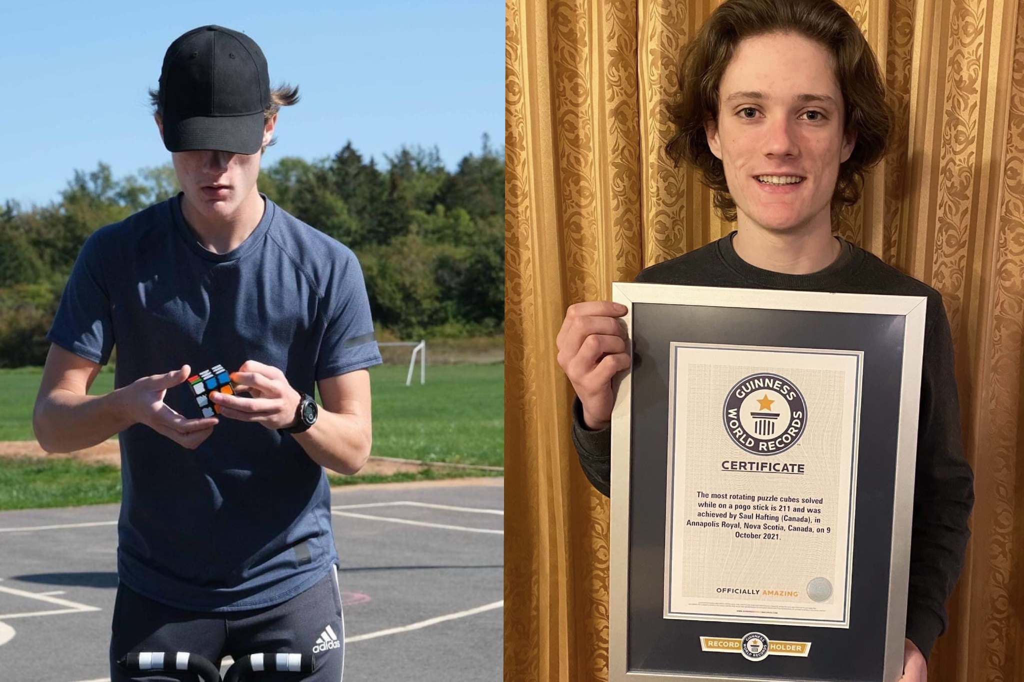 Nova Scotia teen’s Guinness record still stands for most Rubik’s Cubes solved on a pogo stick