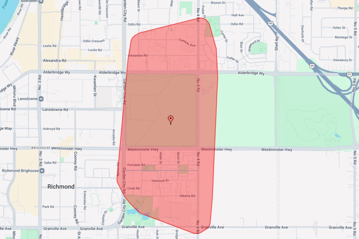 Car crash knocks out power for 4,164 BC Hydro customers in Richmond near Blundell Road