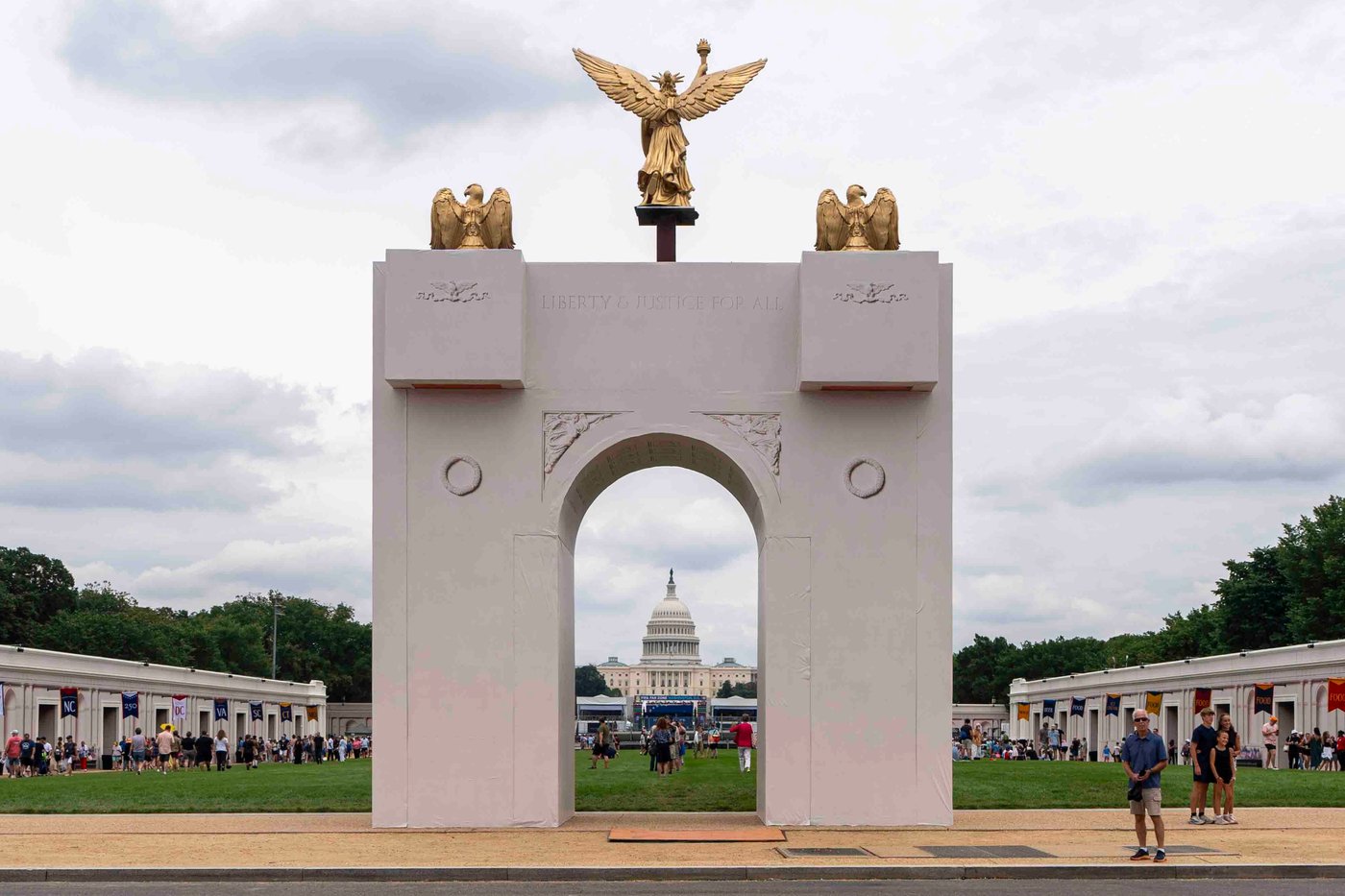 Trump says planned 250-foot arch in Washington would be converted into a military complex for drones