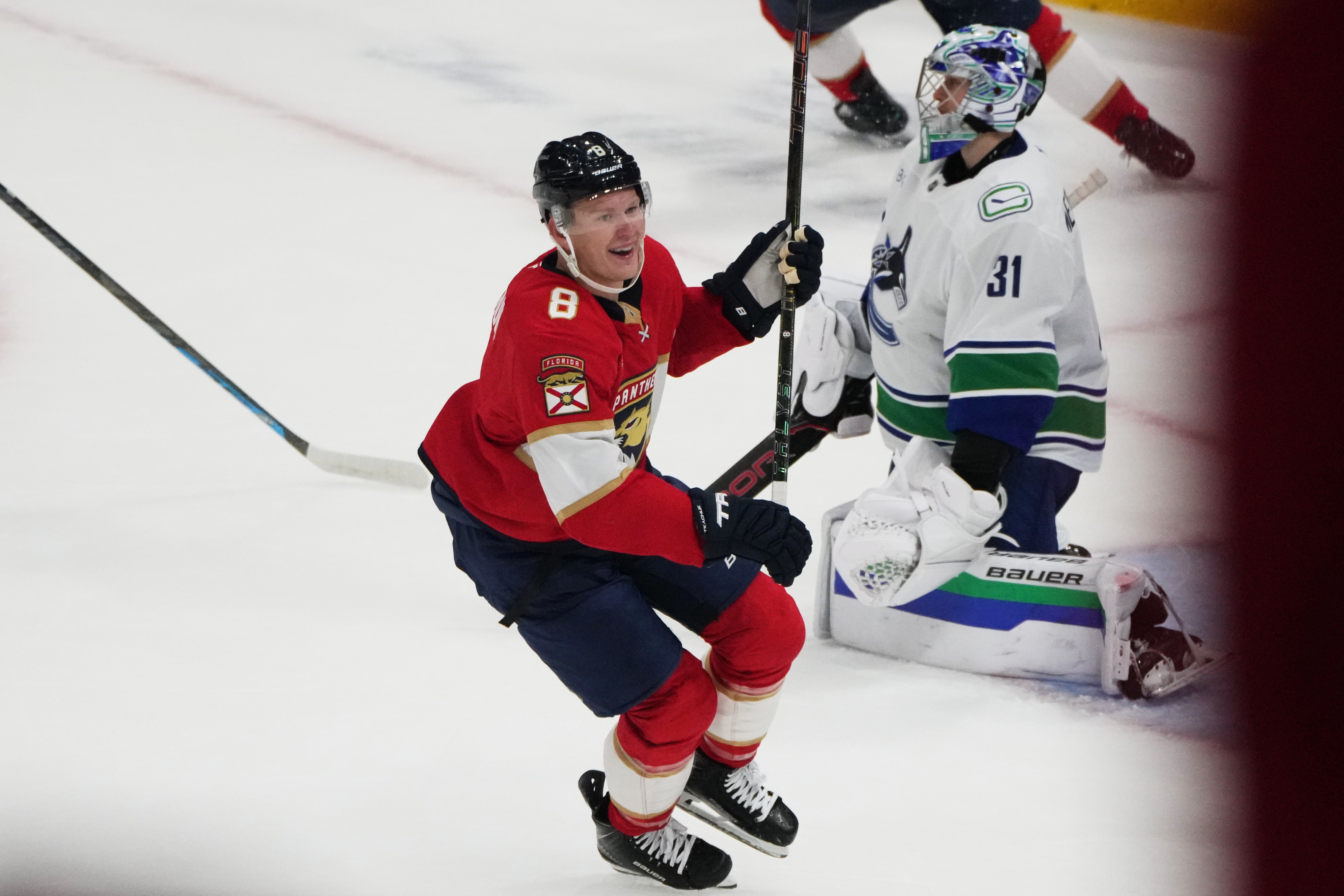 Brady Tkachuk nets his OT winner as Florida tops Vancouver 3-2 after a second straight natural hat trick