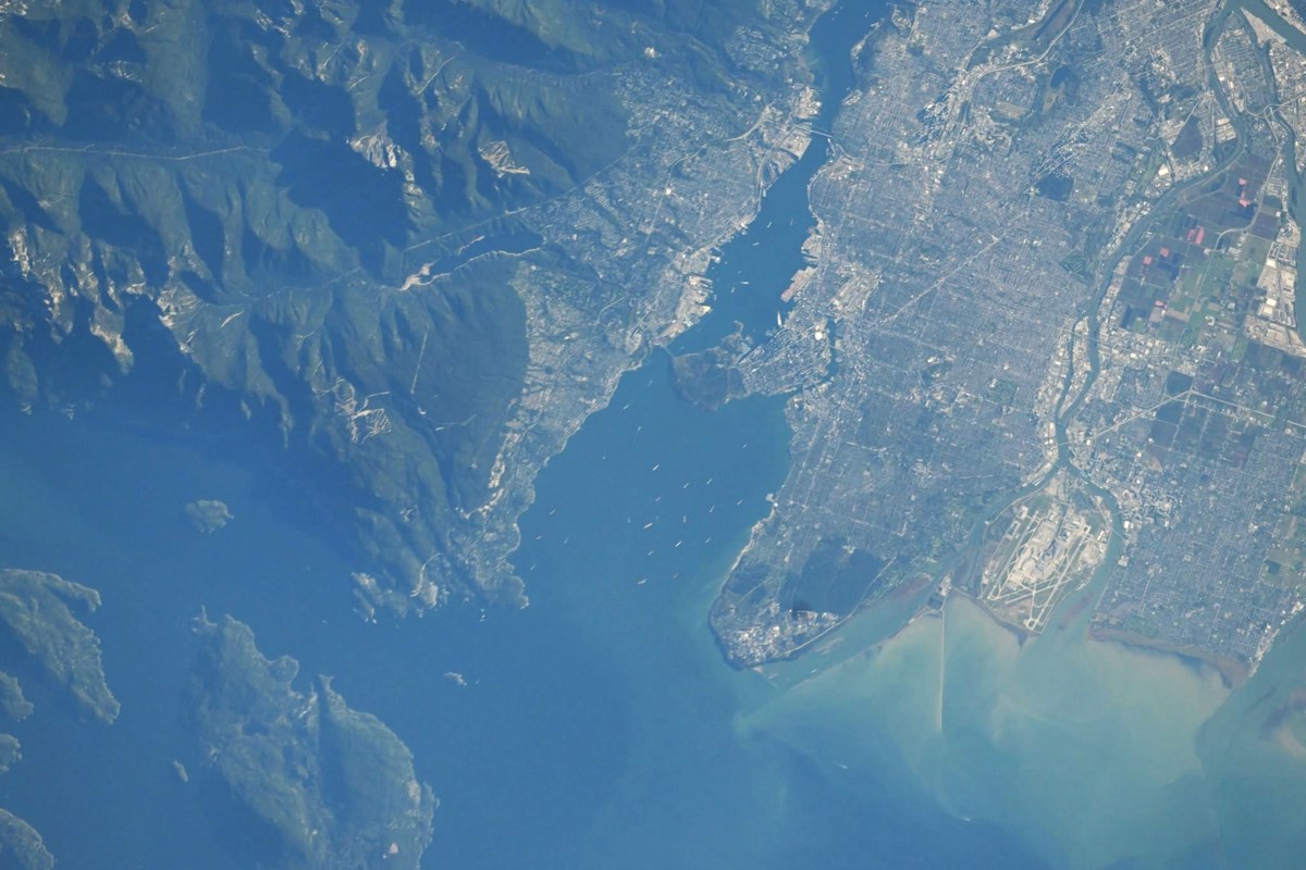 Canadian astronaut Joshua Kutryk shares a photo of Vancouver from the International Space Station