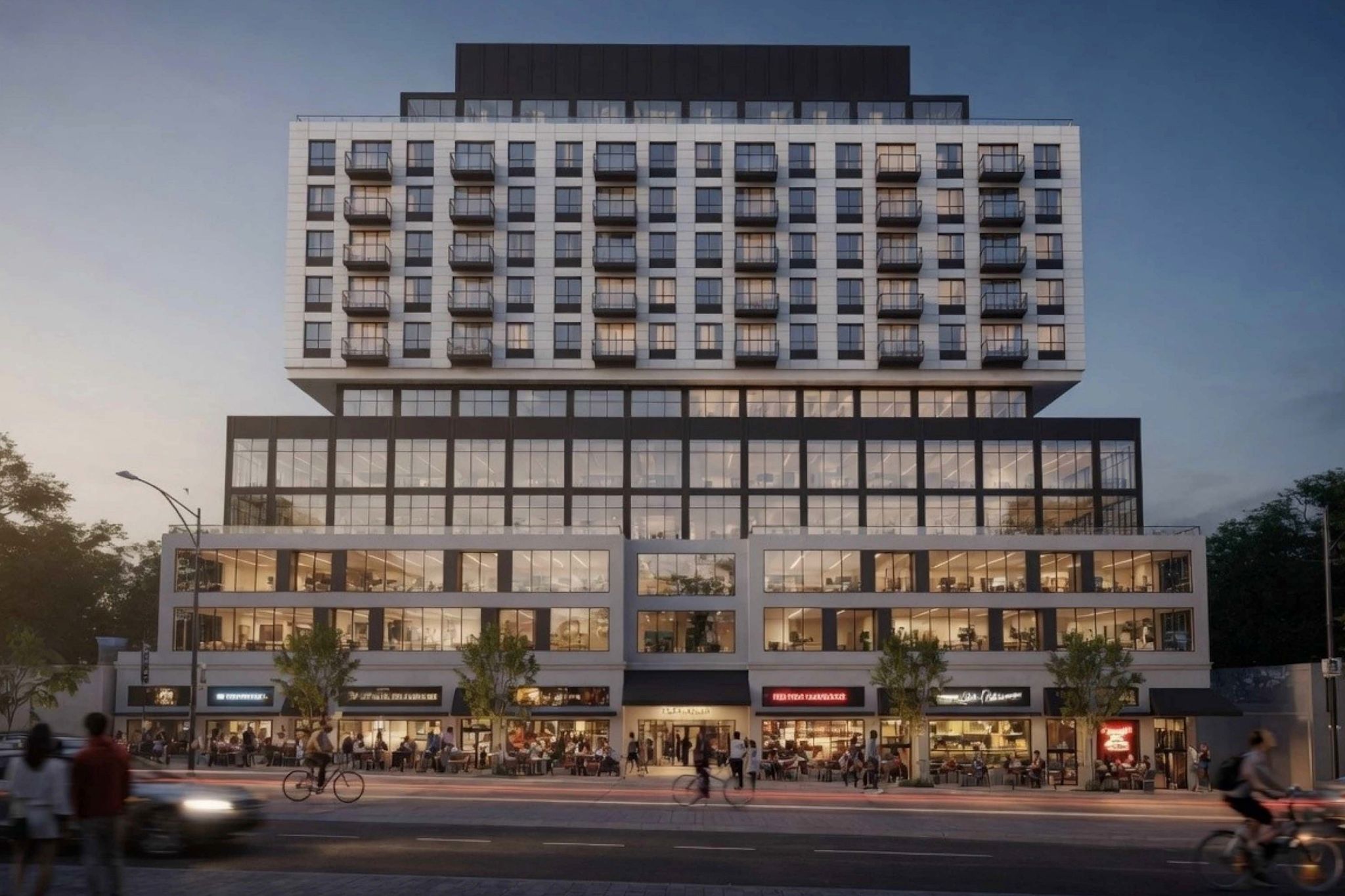 Rezoning seeks 152-ft, 11-storey hotel-condo building at shuttered Petro-Canada site on Granville