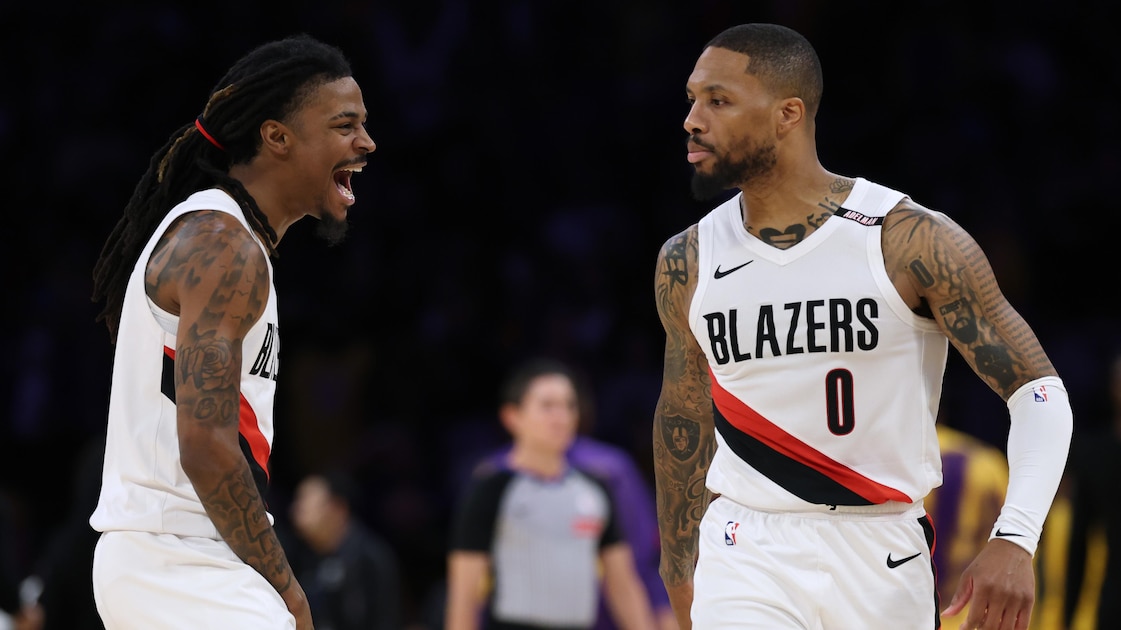 Trail Blazers top Lakers 136-129 as Damian Lillard, Ja Morant and Jrue Holiday each score 20+
