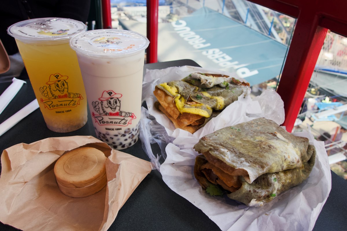 Bing Wang Wang at Richmond Public Market serves Jian bing breakfast crepes for $6.99