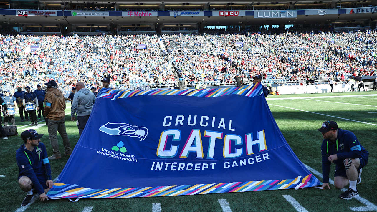 Seahawks wrap Crucial Catch month with flag raising, patient practice, and in-stadium screening moments