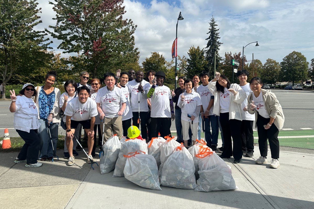 Volunteers remove about 10 bags of trash near Richmond’s Bridgeport SkyTrain Station