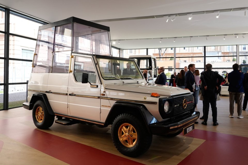 Vatican opens exhibition of popemobiles used by popes since 1930, including Mercedes models