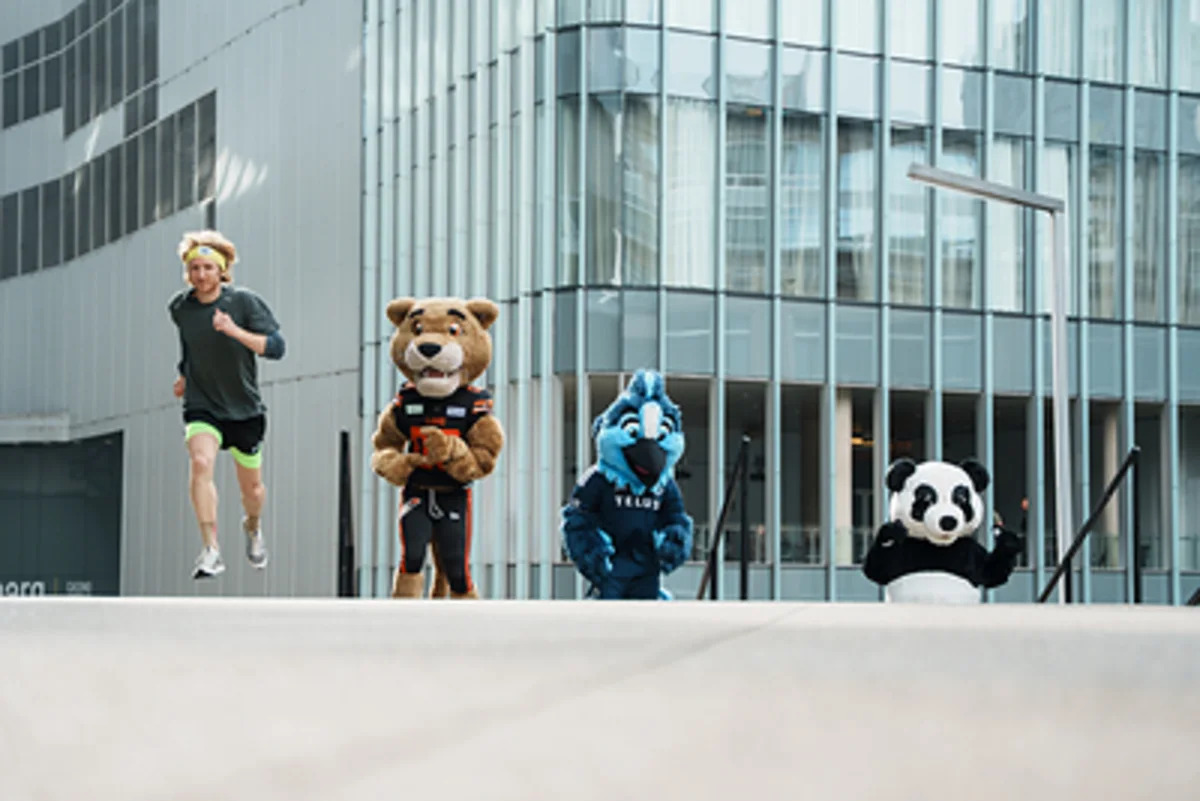 BC Lions and Whitecaps mascots join WWF Canada’s Climb for Nature countdown at BC Place