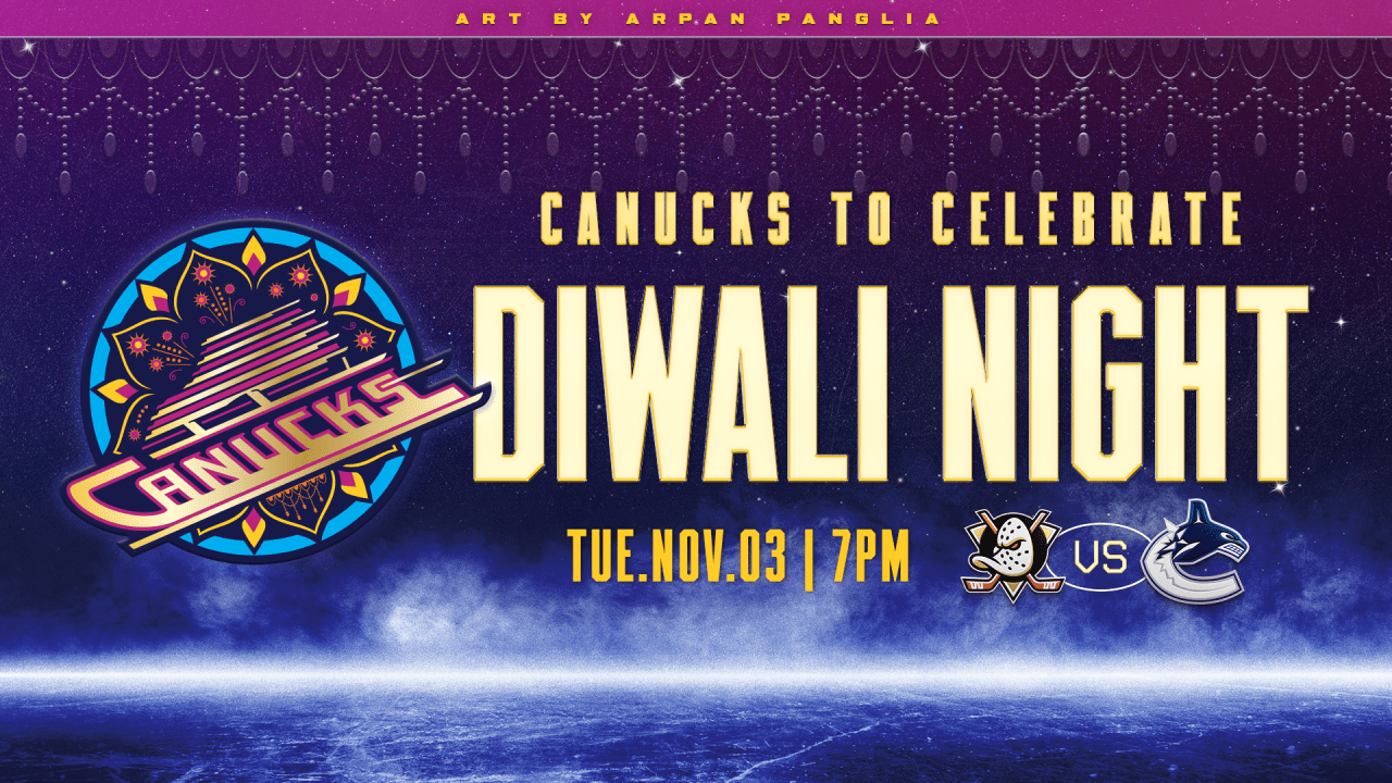 Canucks mark 10th annual Diwali Night Nov. 3 with ceremonial puck drop at Rogers Arena