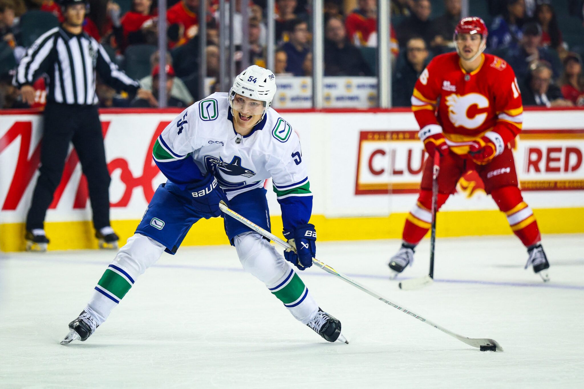 Canucks’ Räty and Bains stand out as Flames surge late in second at Saddledome preseason game