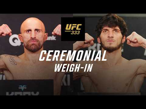 UFC 333 ceremonial weigh-ins in Abu Dhabi include final staredowns for 14 matchups