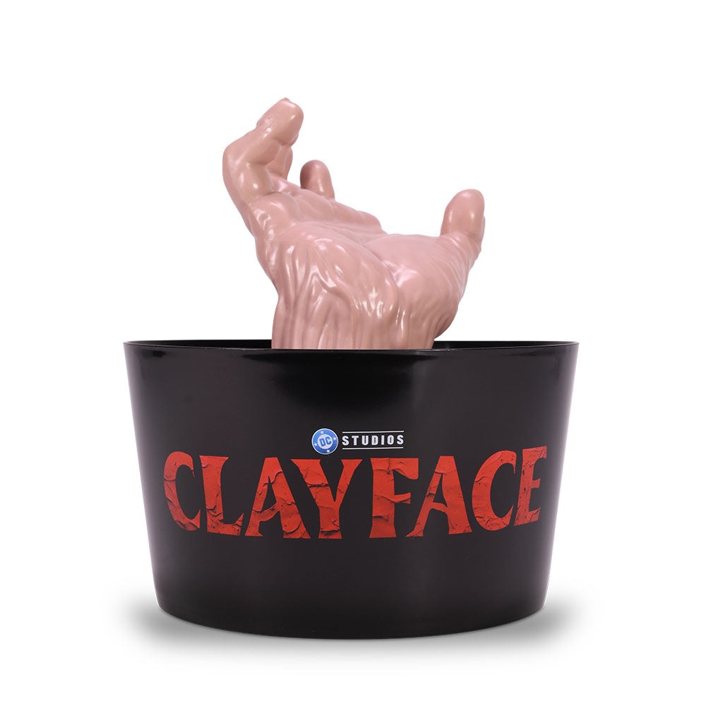 Cinemark’s Clayface popcorn bucket comes with a very unsettling helping hand