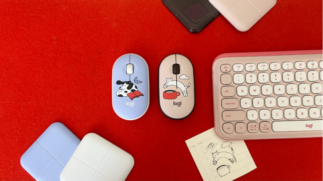 Logitech puts a coffee-loving cat on a computer mouse